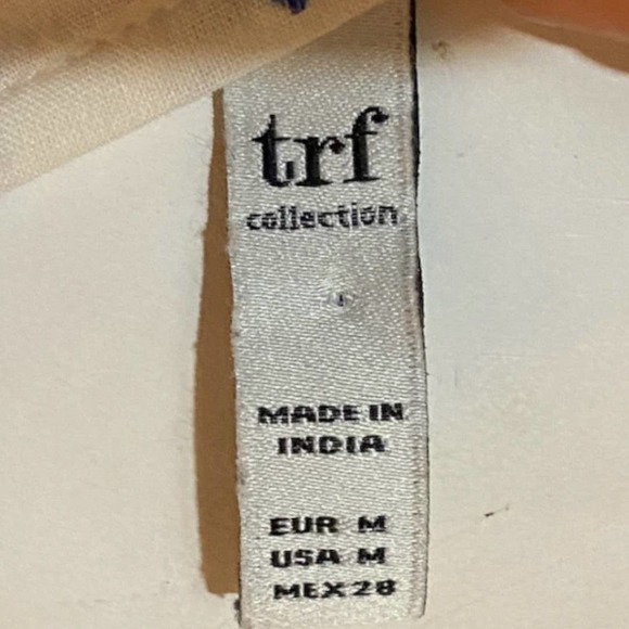 Zara trf Collection Shift Dress Ecru Blue Swiss Dot Size M - Picture 11 of 14